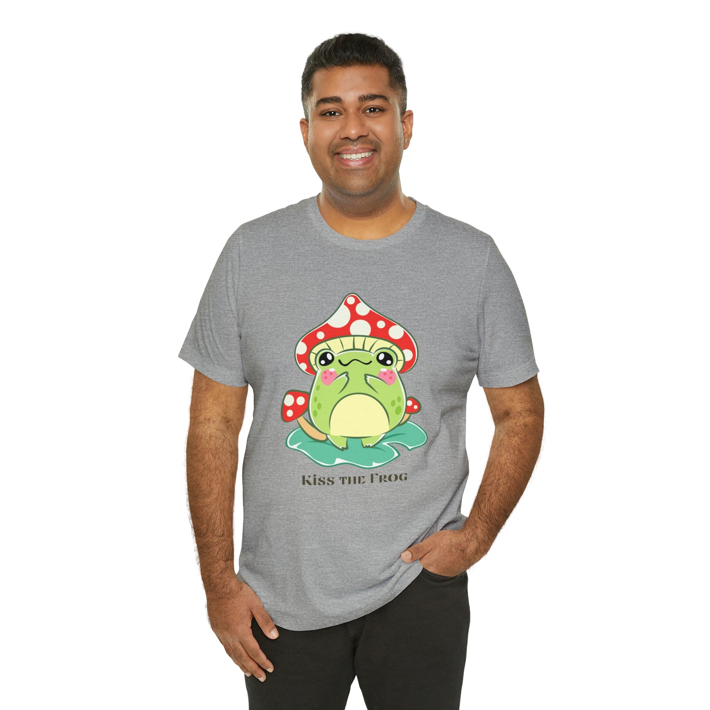 Kiss the frog kawaii cute Unisex Jersey Short Sleeve Tee