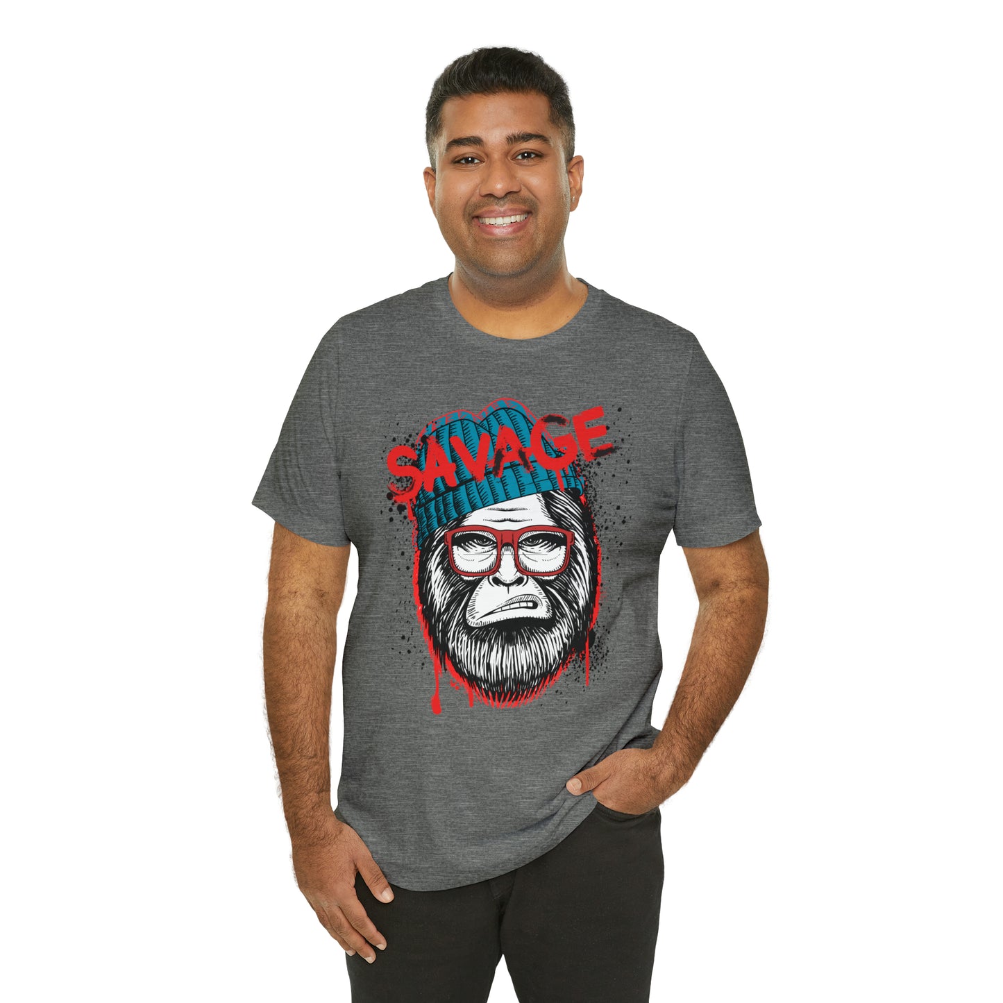 Bigfoot Savage graffiti urban Unisex Jersey Short Sleeve Tee