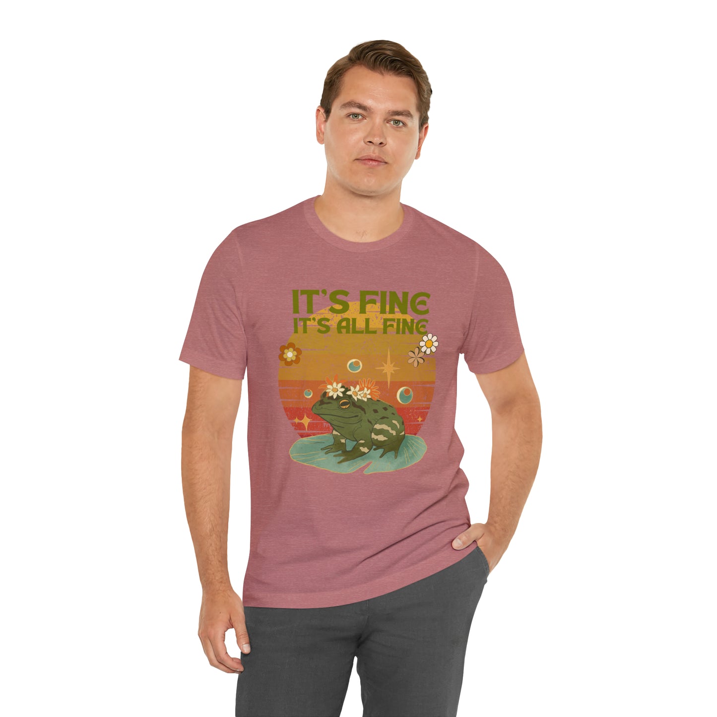 It's fine, it's all fine Cottage Frog Unisex Jersey Short Sleeve Tee