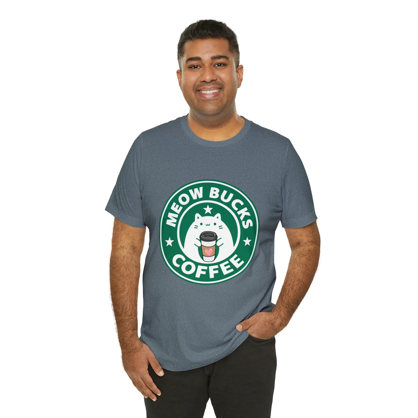 MeowBucks Coffee Unisex Jersey Short Sleeve Tee