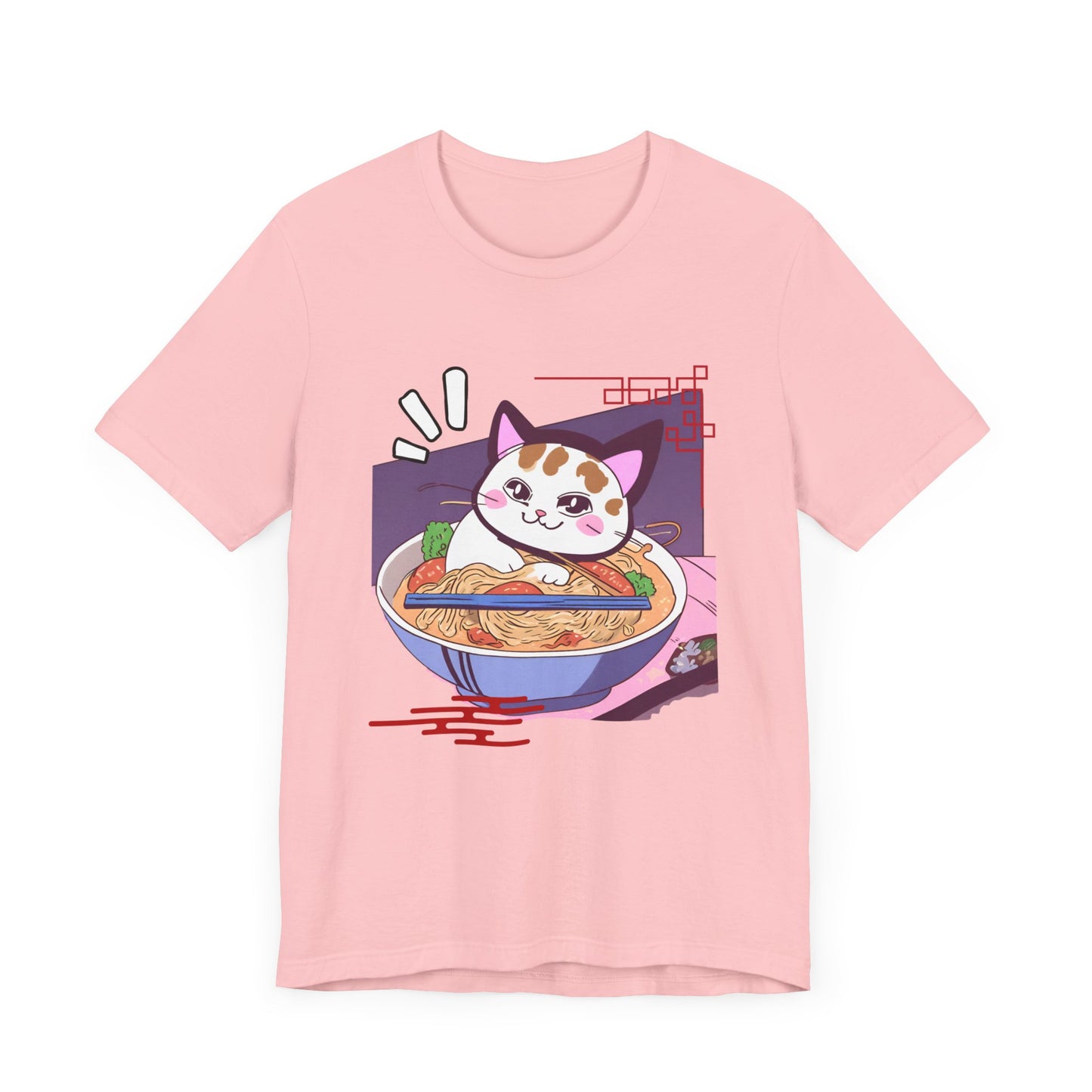 Kawaii cat with Ramen Unisex Jersey Short Sleeve Tee