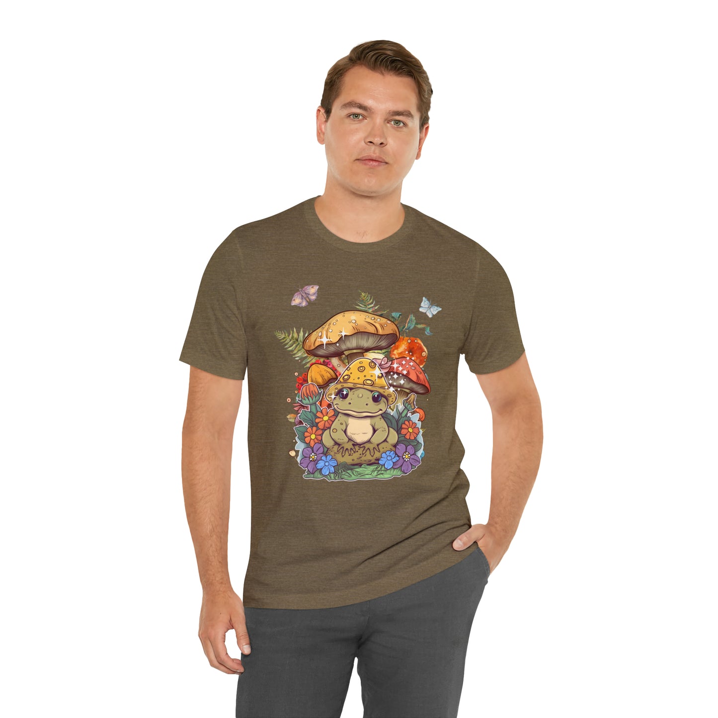 Frog and mushroom cute Unisex Jersey Short Sleeve Tee