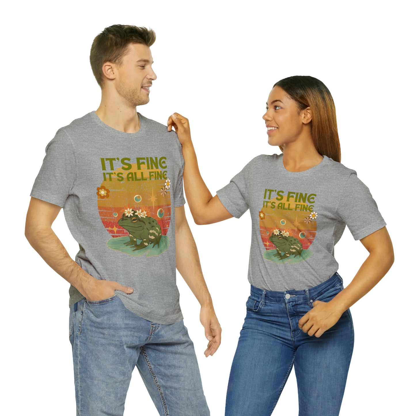 It's fine, it's all fine Cottage Frog Unisex Jersey Short Sleeve Tee