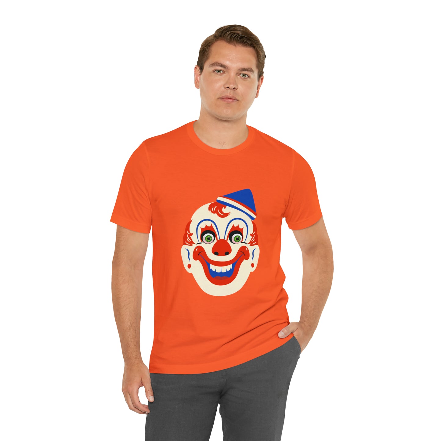 Halloween creepy clown mask Unisex Jersey Short Sleeve Tee