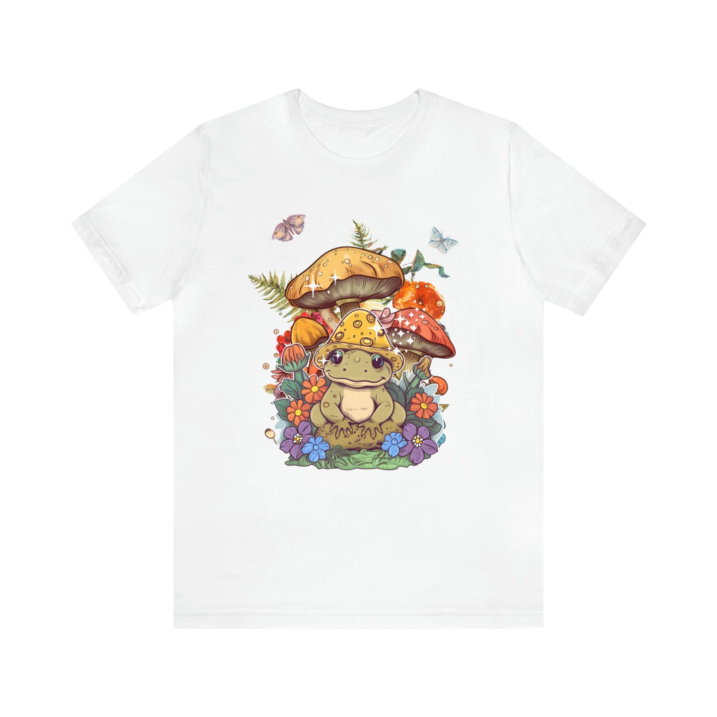 Frog and mushroom cute Unisex Jersey Short Sleeve Tee