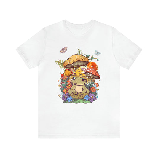 Frog and mushroom cute Unisex Jersey Short Sleeve Tee