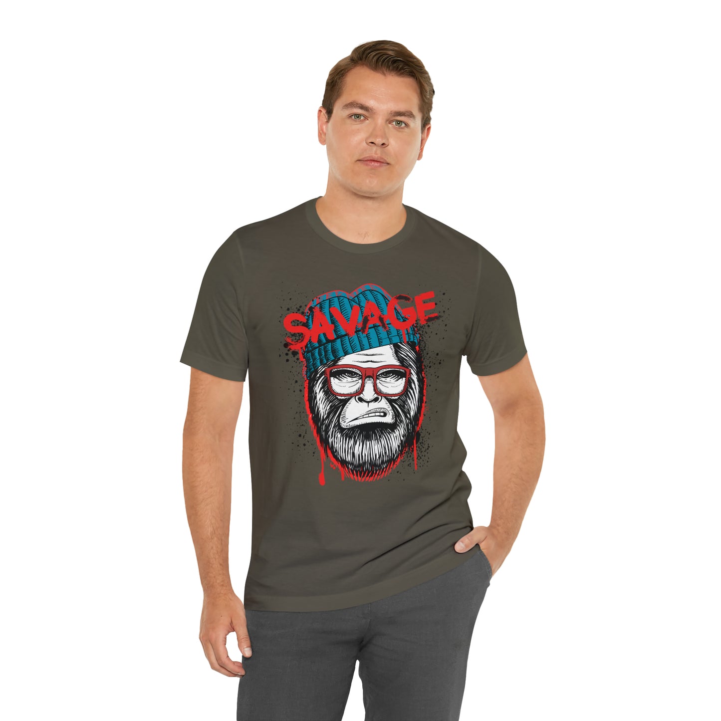 Bigfoot Savage graffiti urban Unisex Jersey Short Sleeve Tee