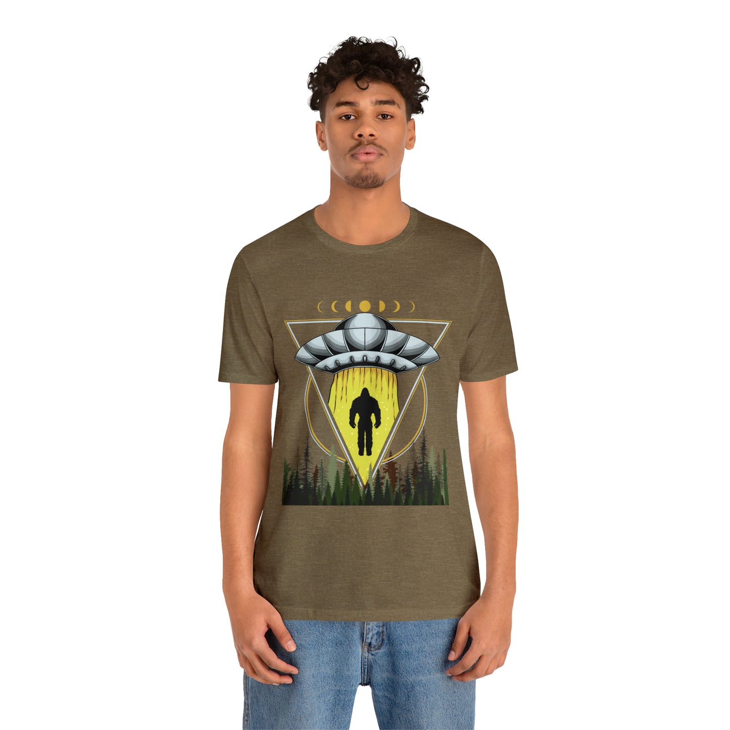 Bigfoot UFO Abduction Unisex Jersey Short Sleeve Tee