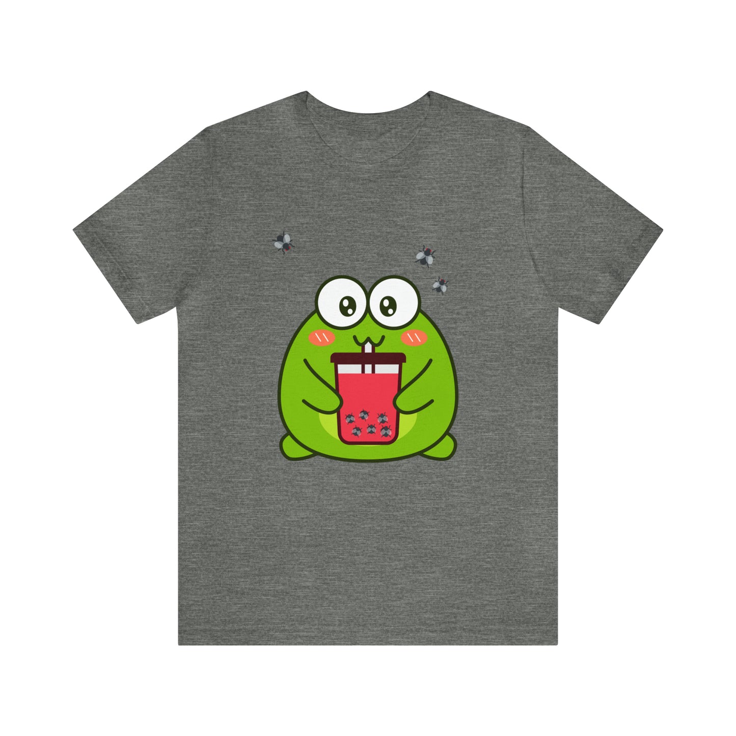 Frog loves boba tea Unisex Jersey Short Sleeve Tee