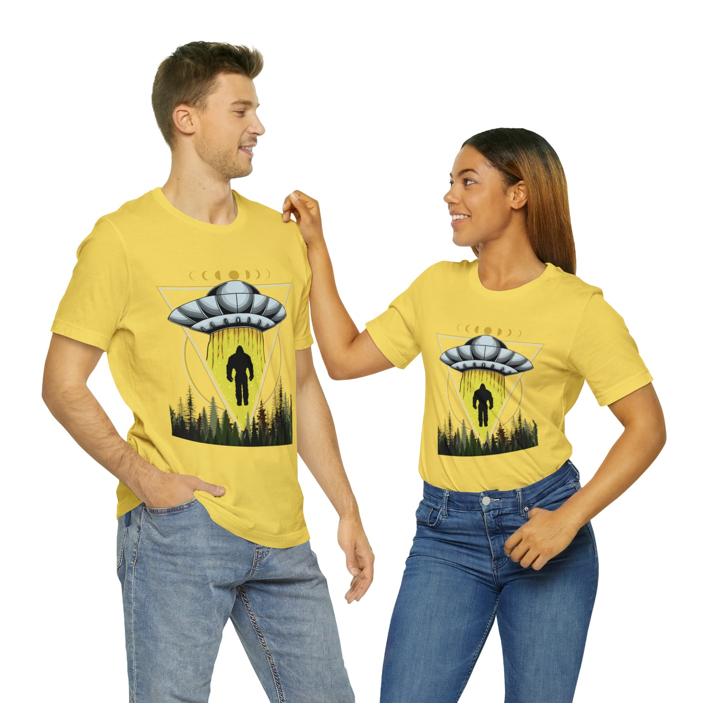 Bigfoot UFO Abduction Unisex Jersey Short Sleeve Tee