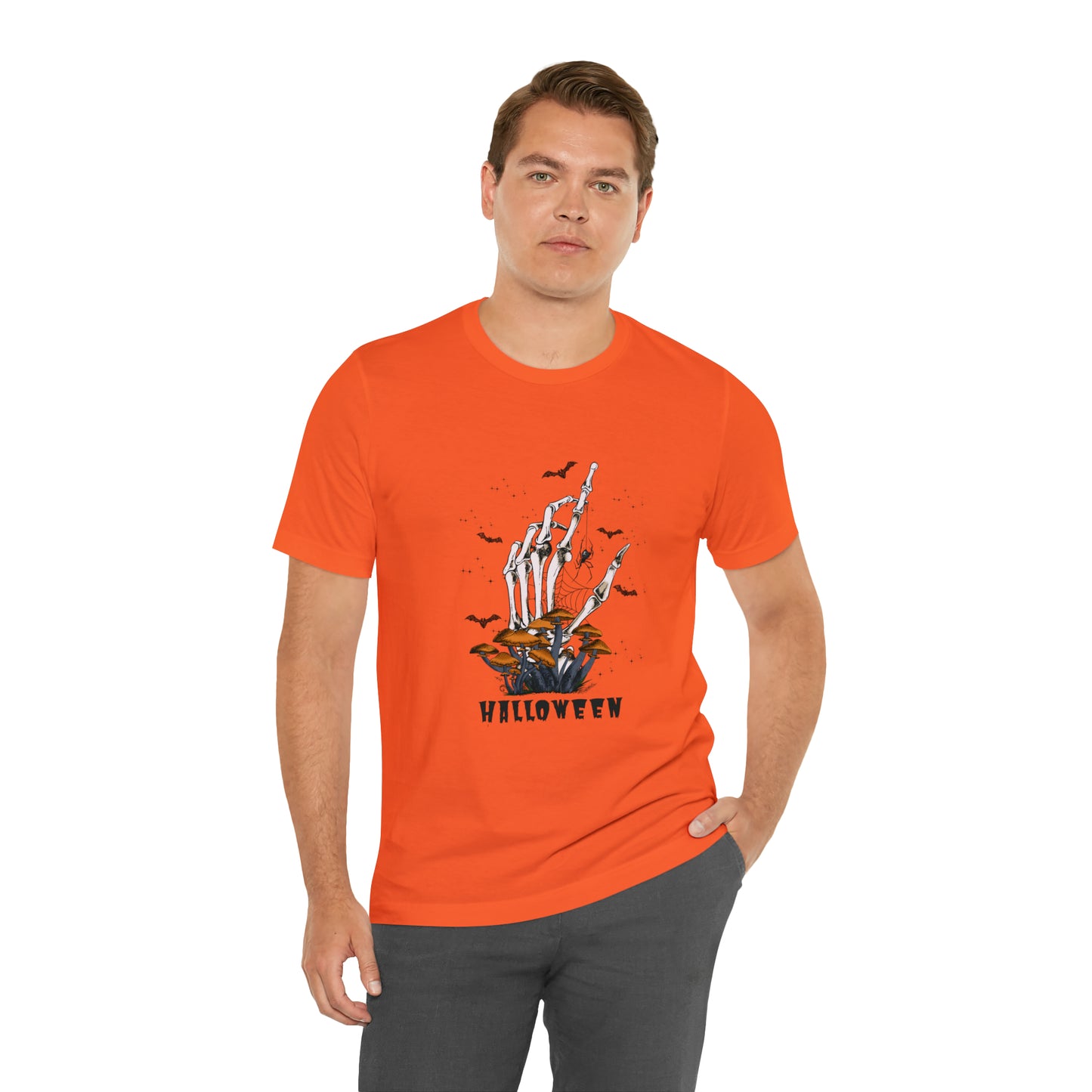 Halloween hand mushrooms Unisex Jersey Short Sleeve Tee