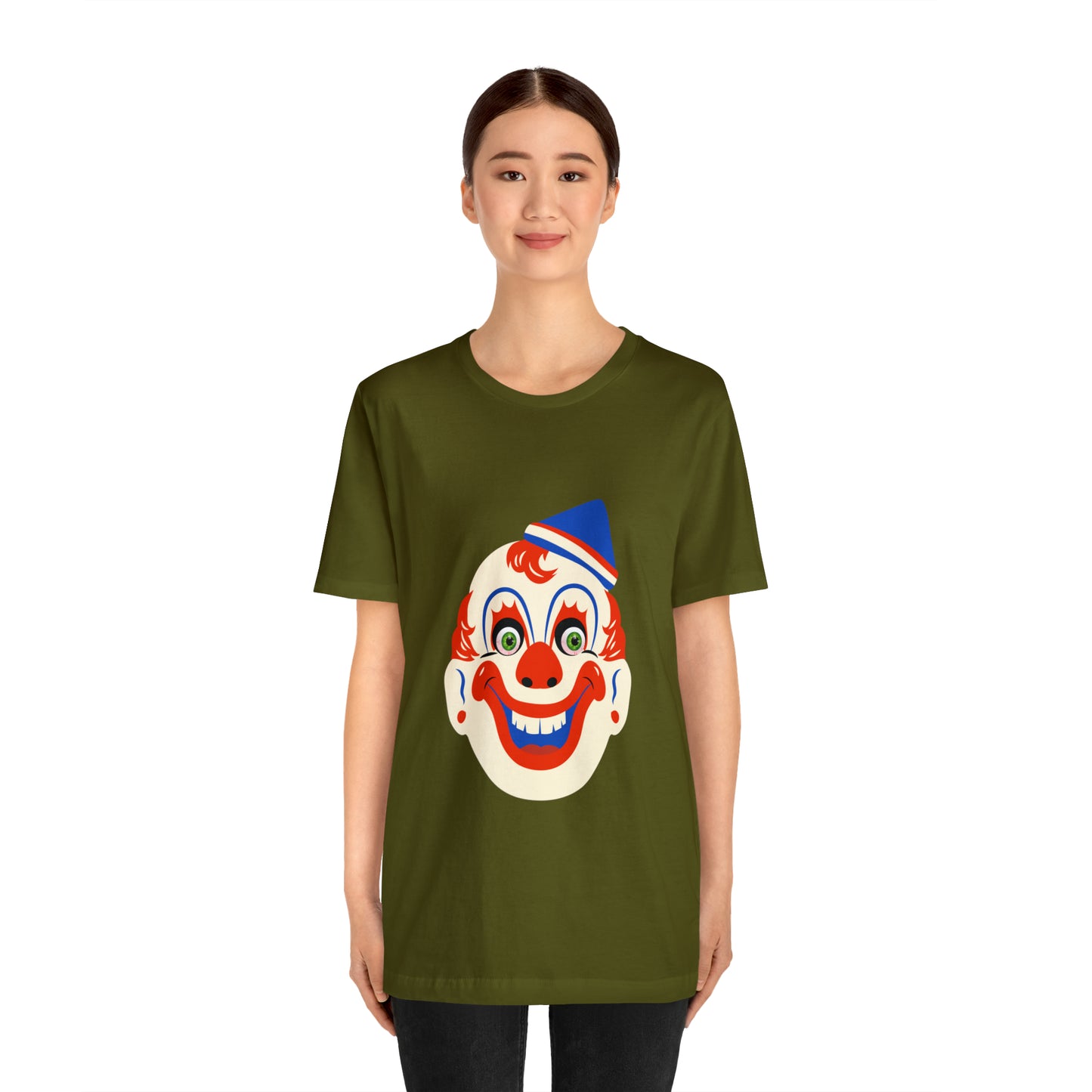 Halloween creepy clown mask Unisex Jersey Short Sleeve Tee