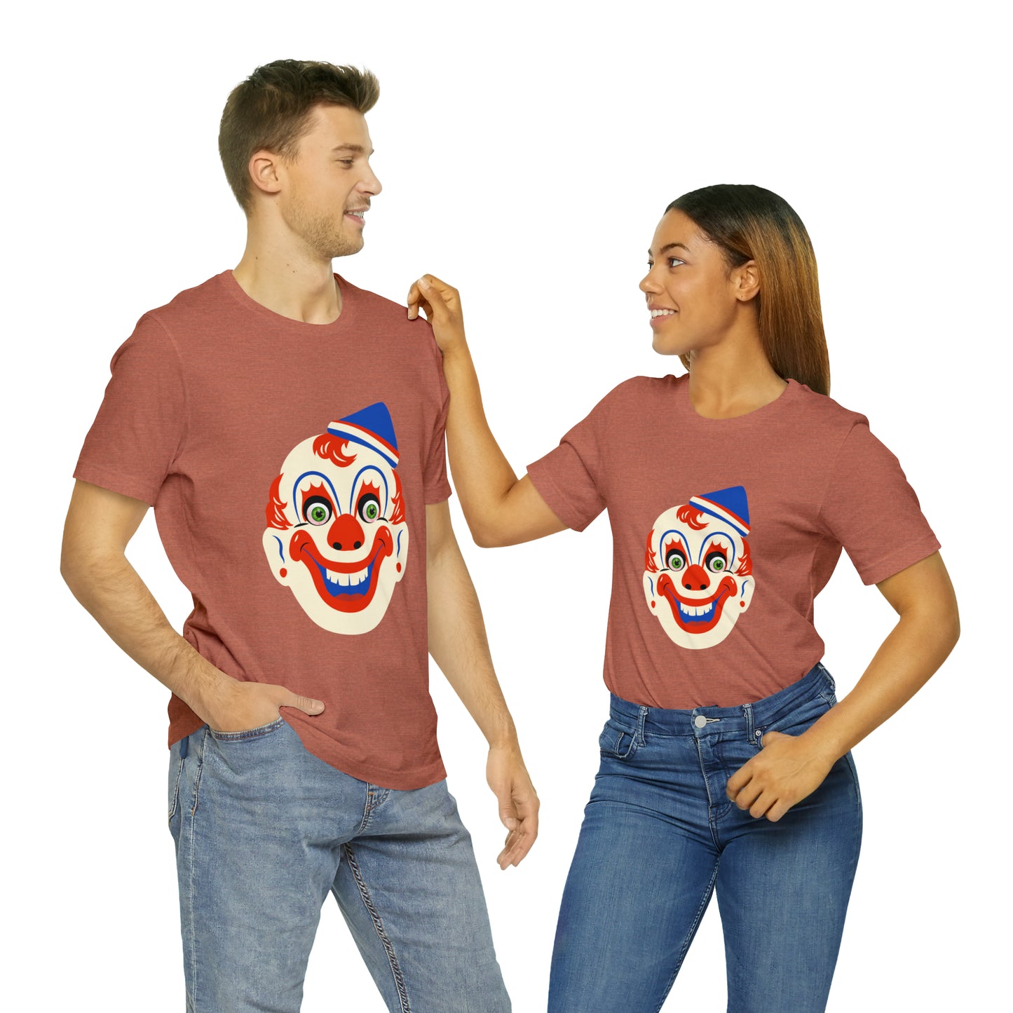 Halloween creepy clown mask Unisex Jersey Short Sleeve Tee