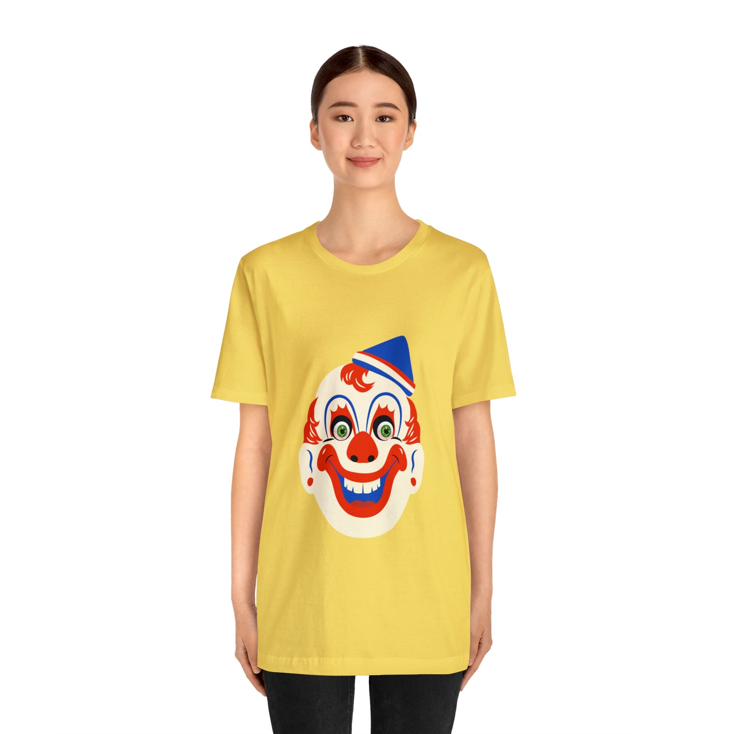 Halloween creepy clown mask Unisex Jersey Short Sleeve Tee