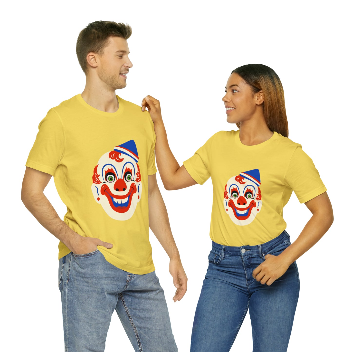 Halloween creepy clown mask Unisex Jersey Short Sleeve Tee