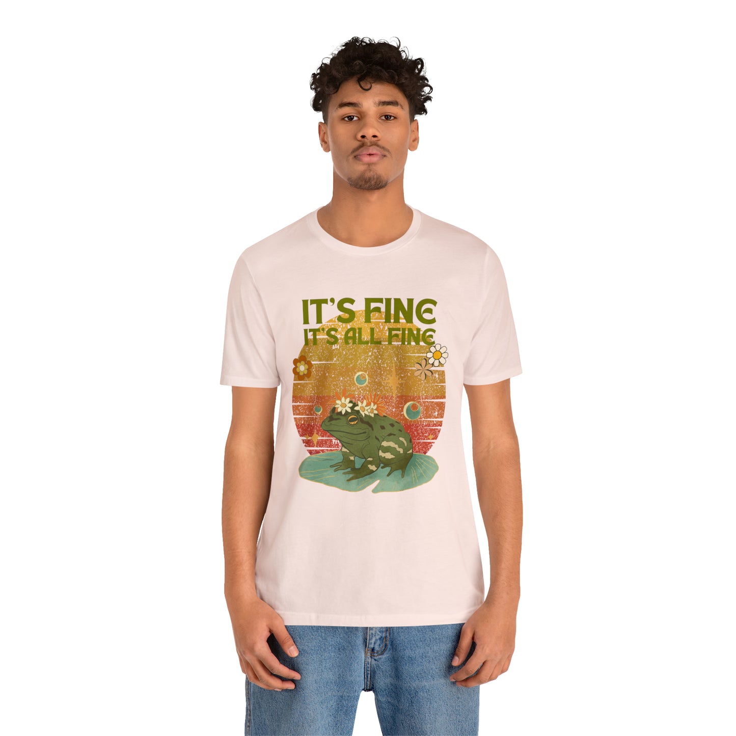 It's fine, it's all fine Cottage Frog Unisex Jersey Short Sleeve Tee