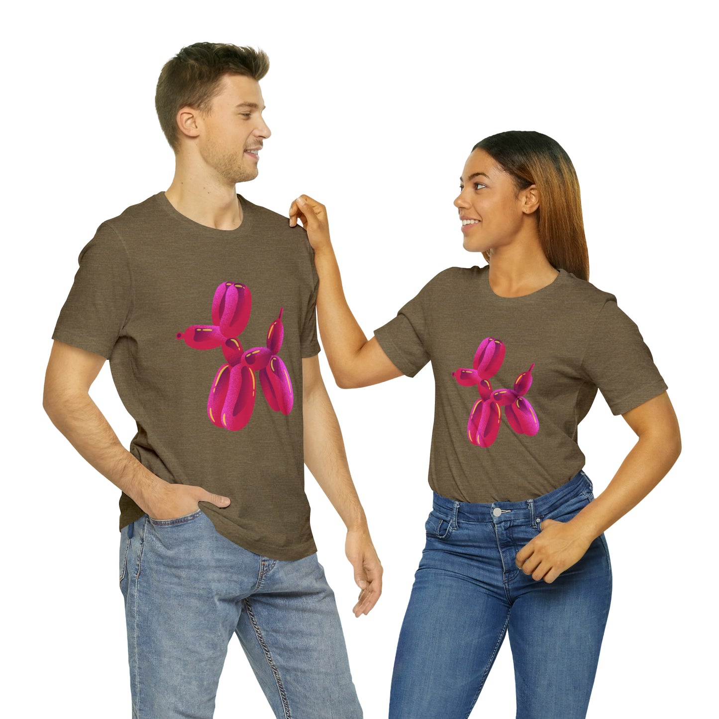 Dog balloon pink Unisex Jersey Short Sleeve Tee