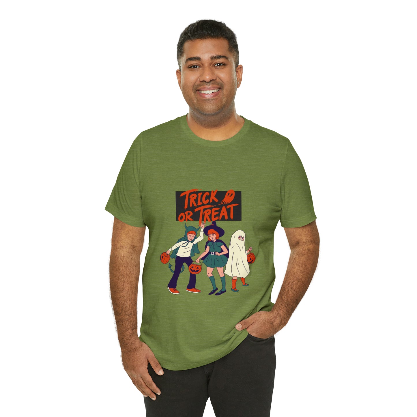 Halloween Trick or Treat Unisex Jersey Short Sleeve Tee