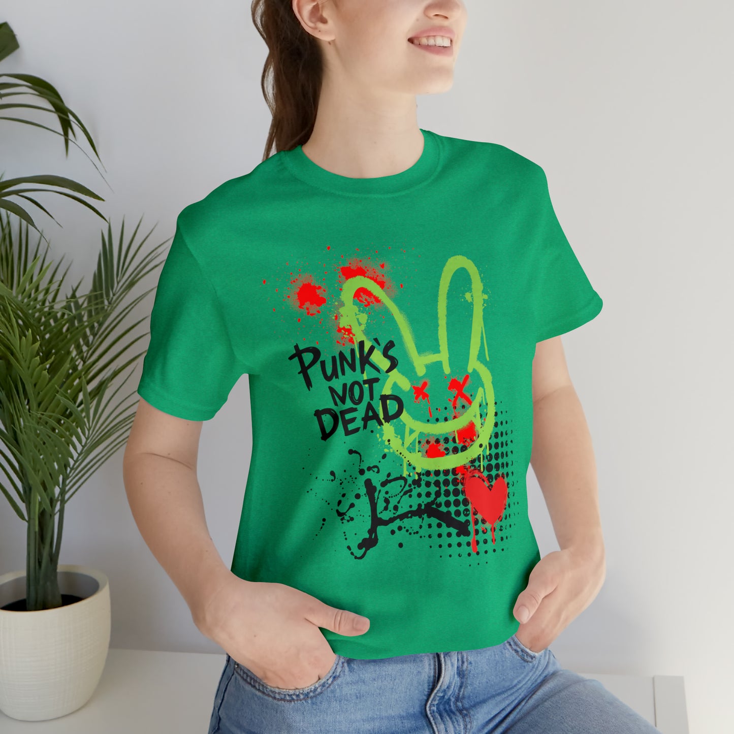 Punks not dead bunny Unisex Jersey Short Sleeve Tee