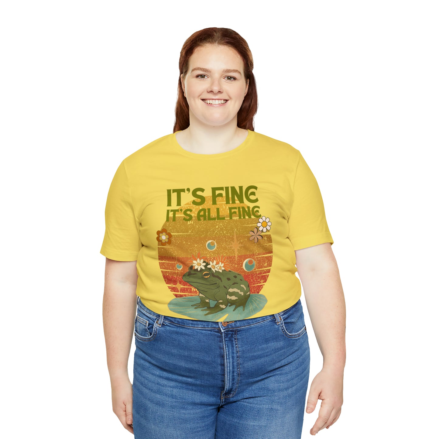 It's fine, it's all fine Cottage Frog Unisex Jersey Short Sleeve Tee