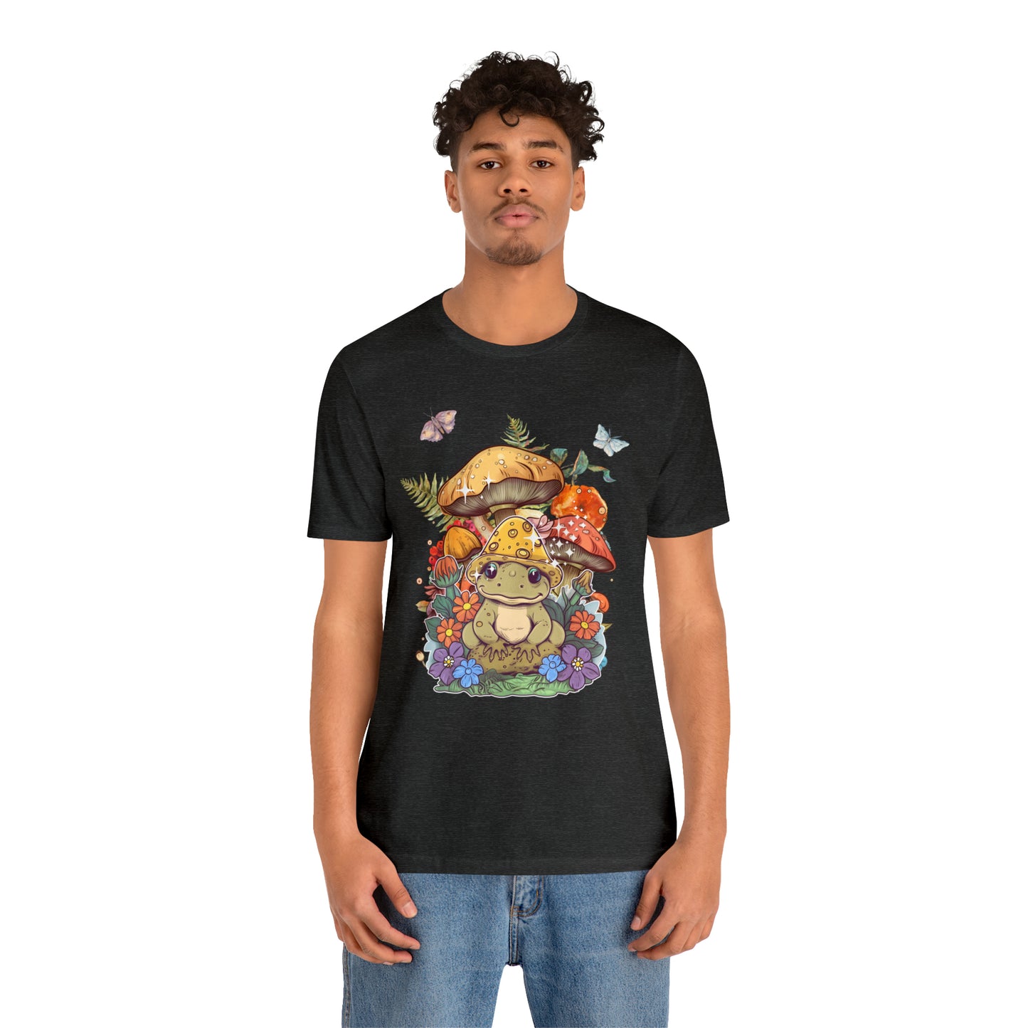 Frog and mushroom cute Unisex Jersey Short Sleeve Tee