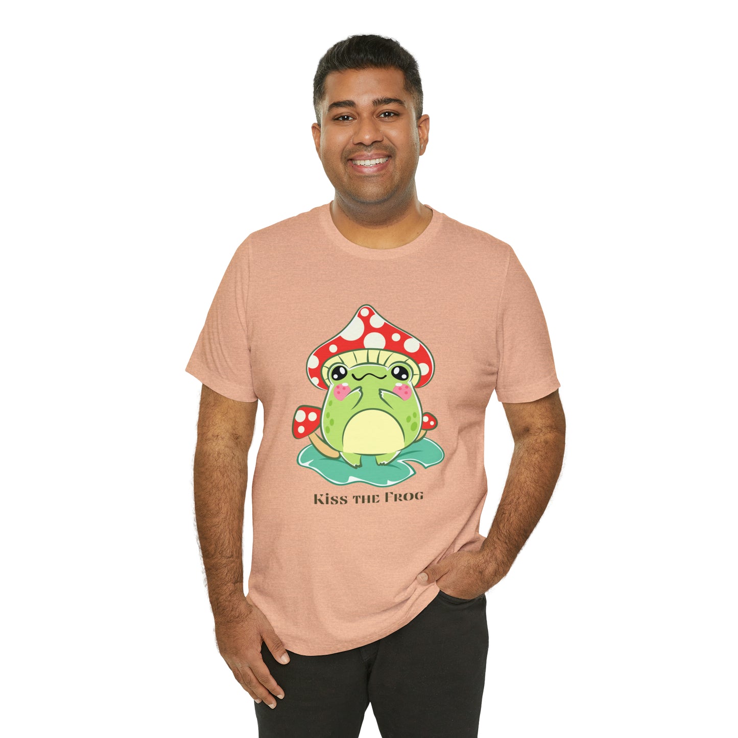 Kiss the frog kawaii cute Unisex Jersey Short Sleeve Tee