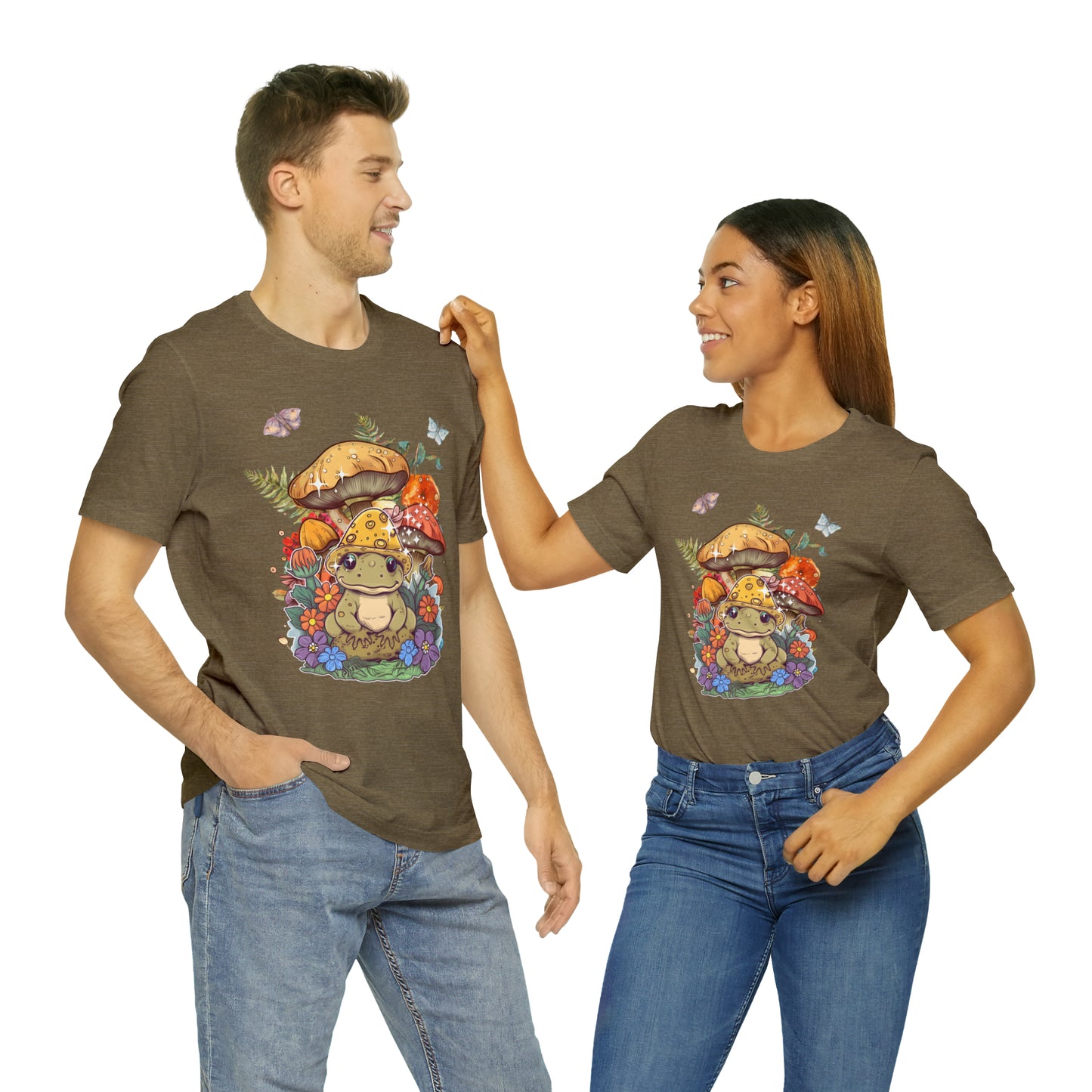 Frog and mushroom cute Unisex Jersey Short Sleeve Tee