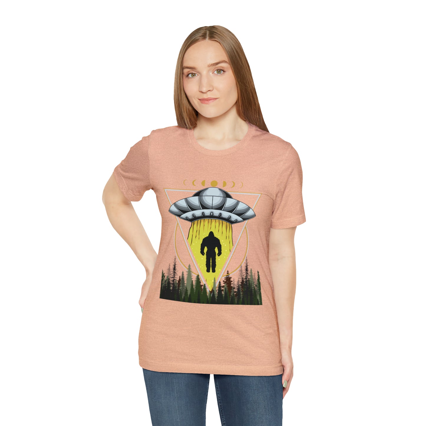 Bigfoot UFO Abduction Unisex Jersey Short Sleeve Tee