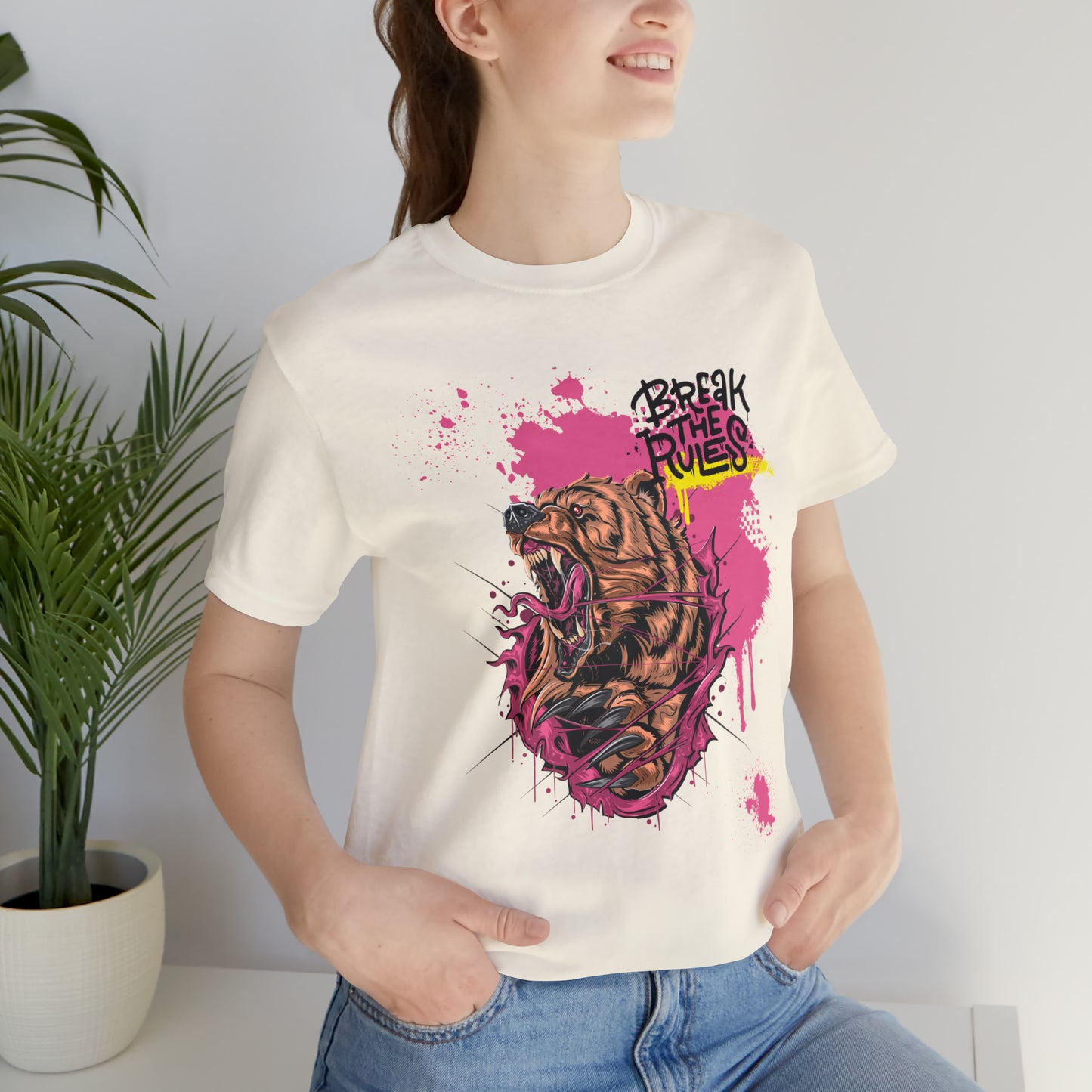 Break the rules Bear Unisex Jersey Short Sleeve Tee