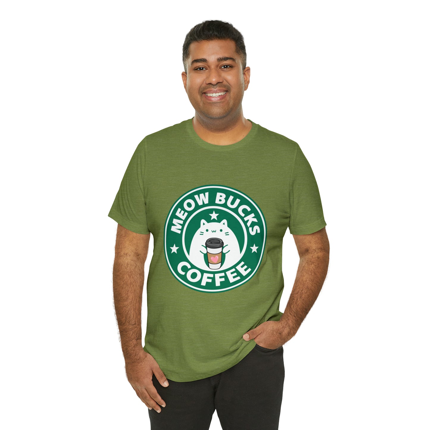 MeowBucks Coffee Unisex Jersey Short Sleeve Tee