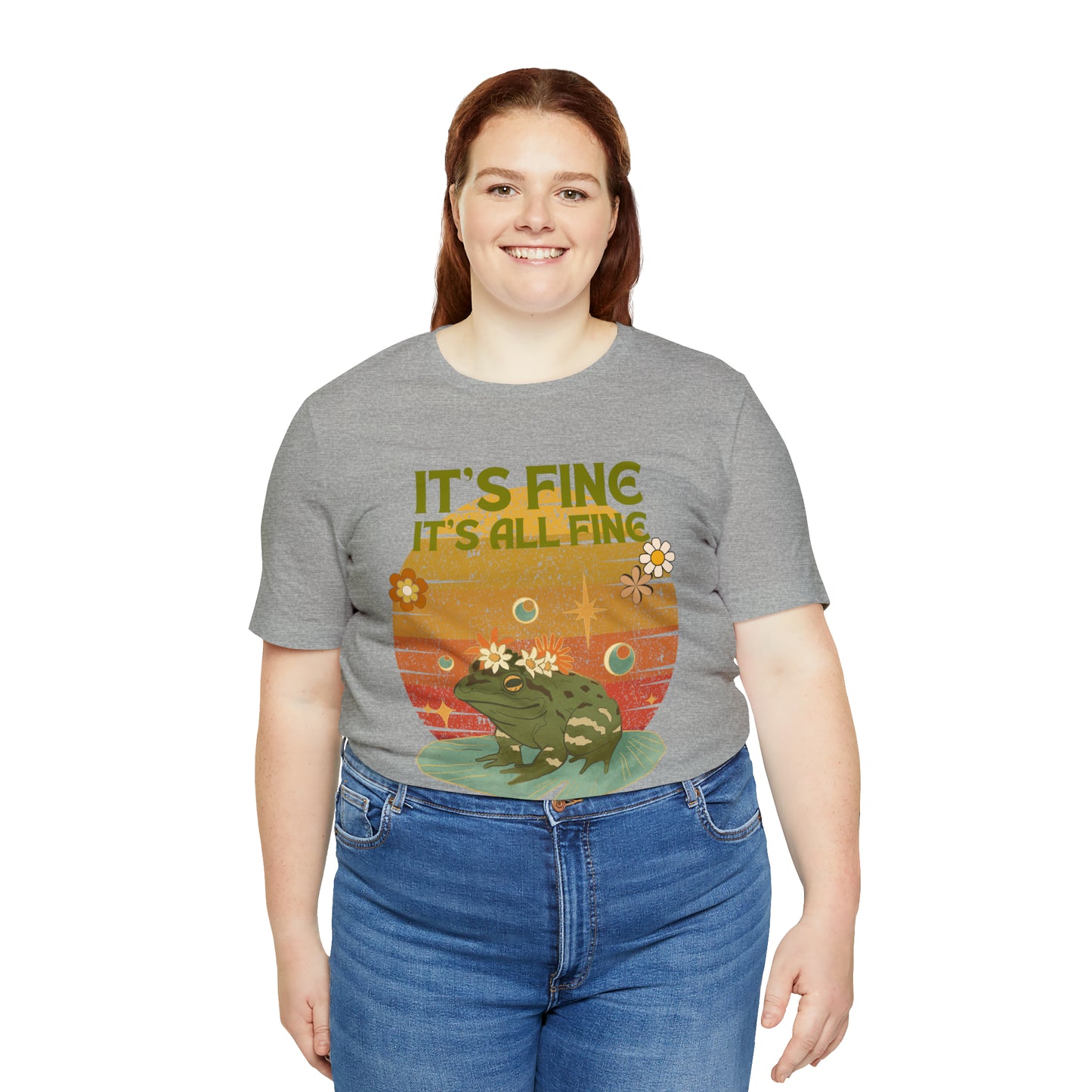 It's fine, it's all fine Cottage Frog Unisex Jersey Short Sleeve Tee