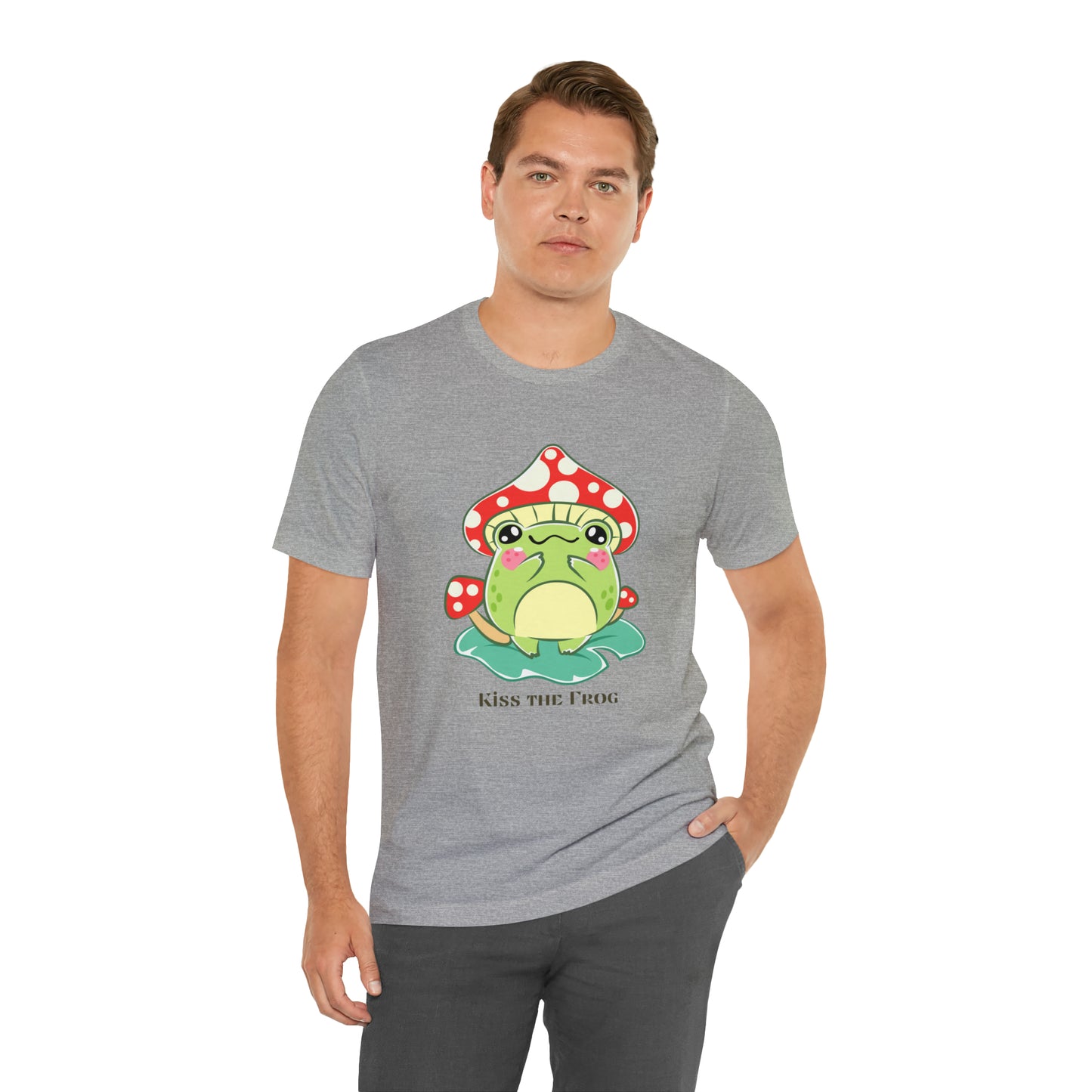 Kiss the frog kawaii cute Unisex Jersey Short Sleeve Tee