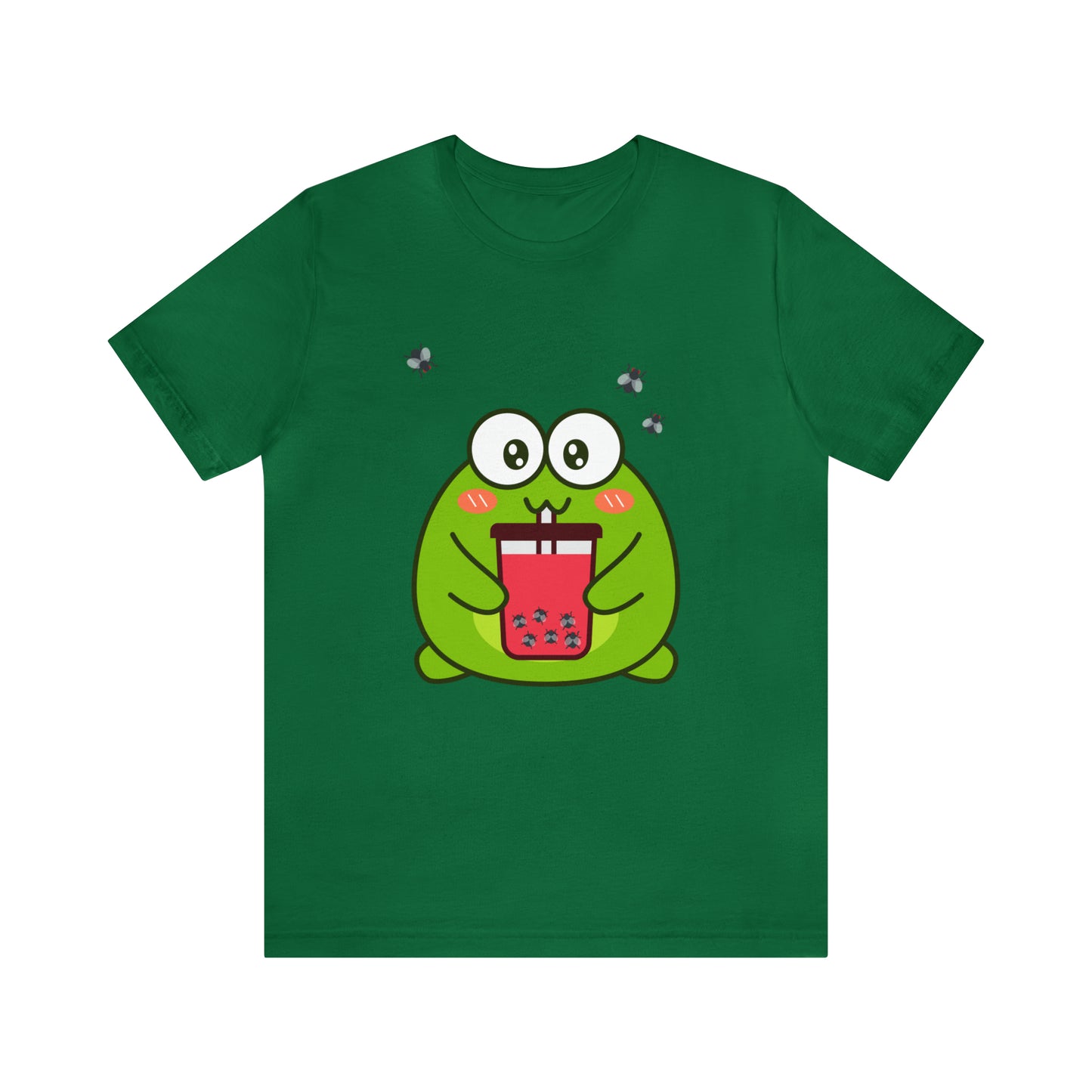 Frog loves boba tea Unisex Jersey Short Sleeve Tee