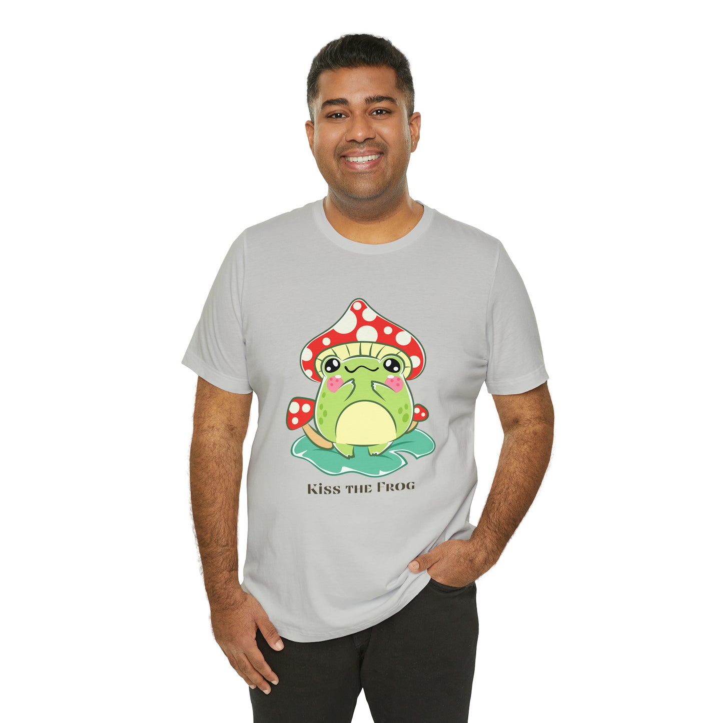 Kiss the frog kawaii cute Unisex Jersey Short Sleeve Tee