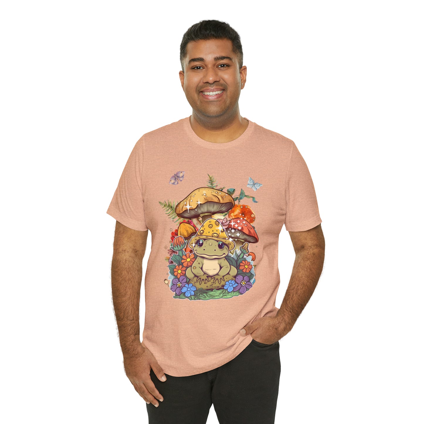 Frog and mushroom cute Unisex Jersey Short Sleeve Tee