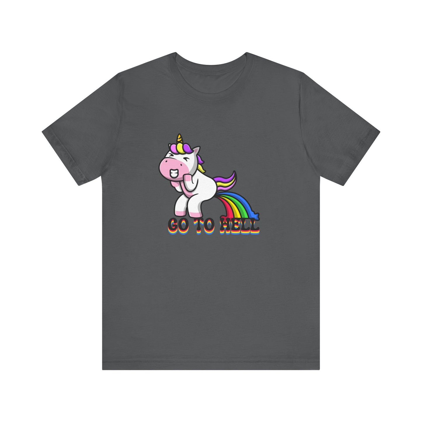 Unicorn Go to Hell funny Unisex Jersey Short Sleeve Tee