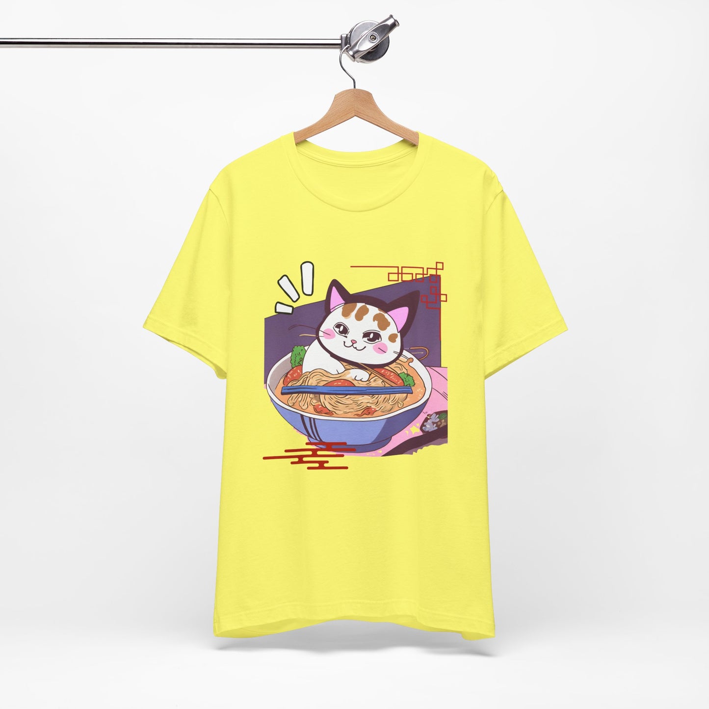 Kawaii cat with Ramen Unisex Jersey Short Sleeve Tee