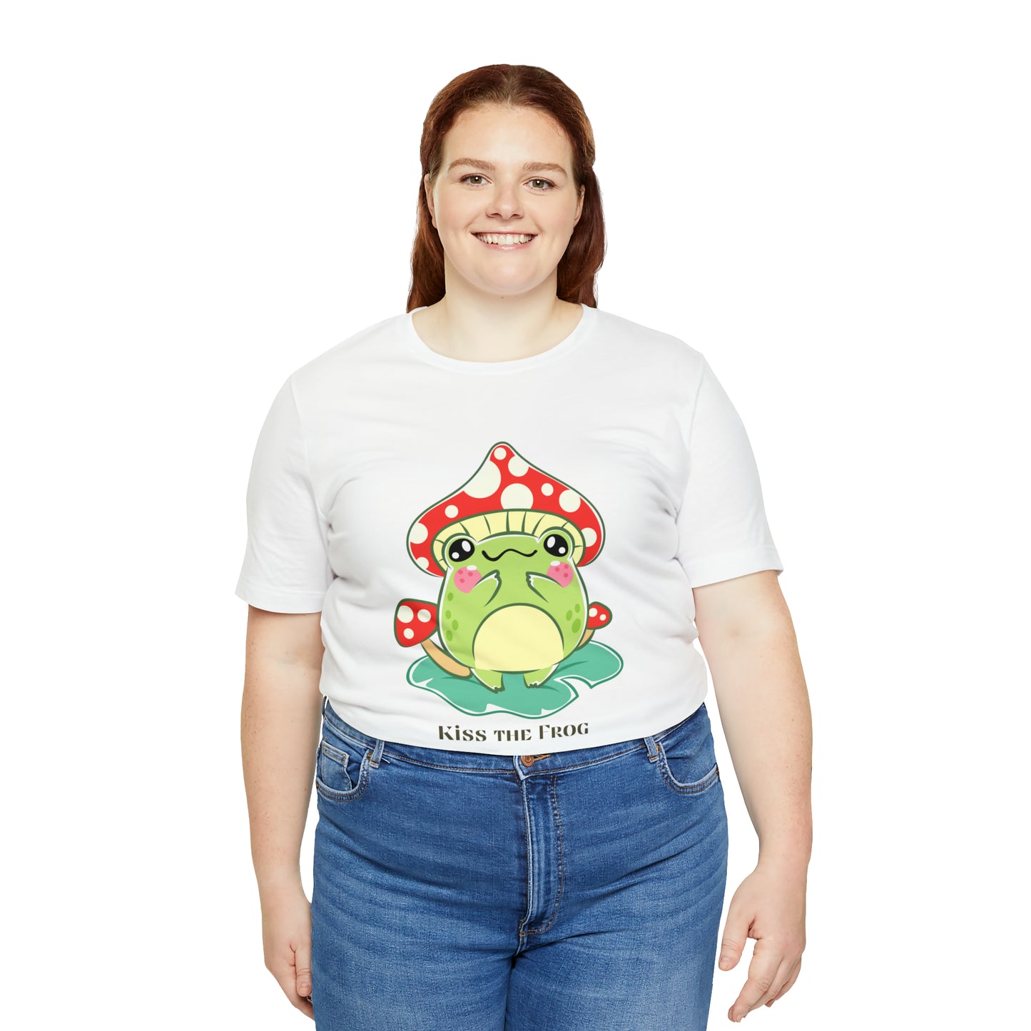 Kiss the frog kawaii cute Unisex Jersey Short Sleeve Tee