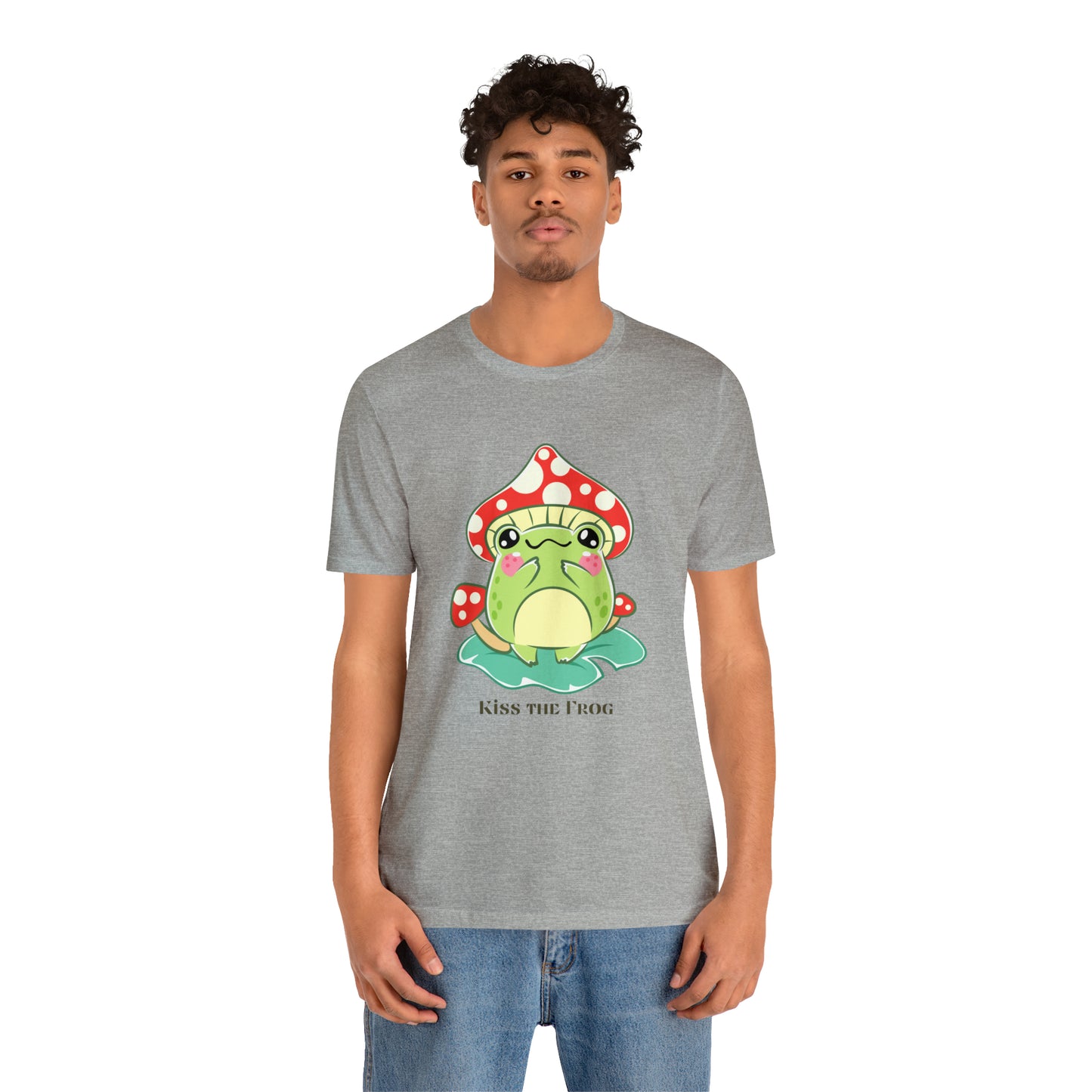 Kiss the frog kawaii cute Unisex Jersey Short Sleeve Tee