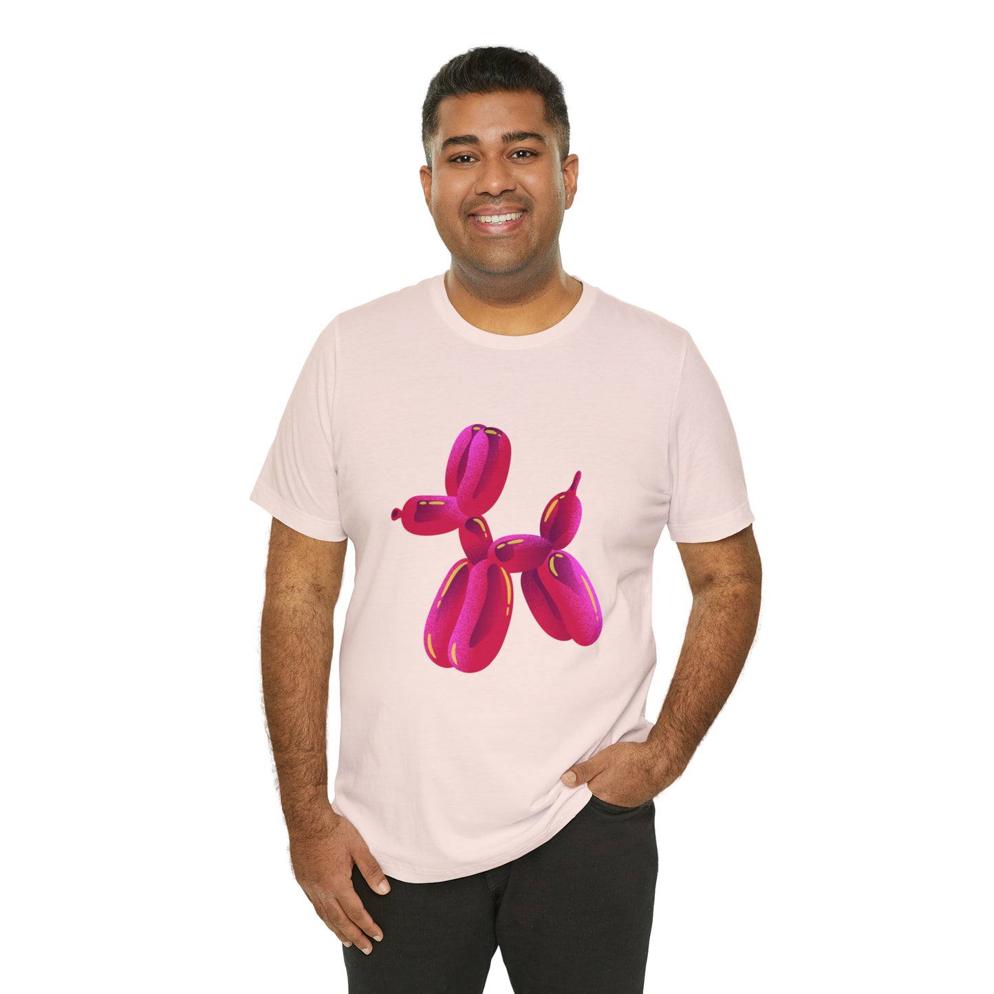 Dog balloon pink Unisex Jersey Short Sleeve Tee