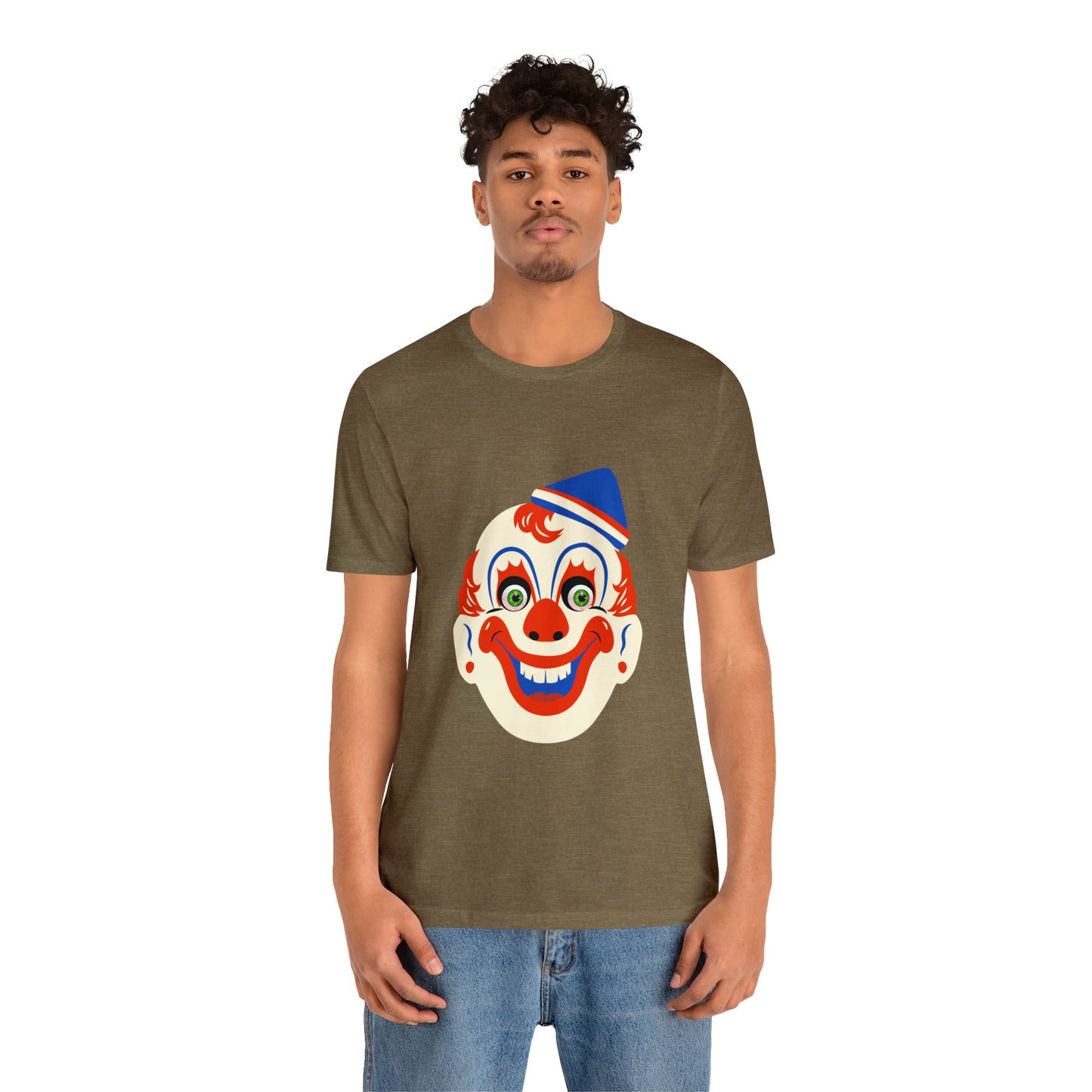 Halloween creepy clown mask Unisex Jersey Short Sleeve Tee