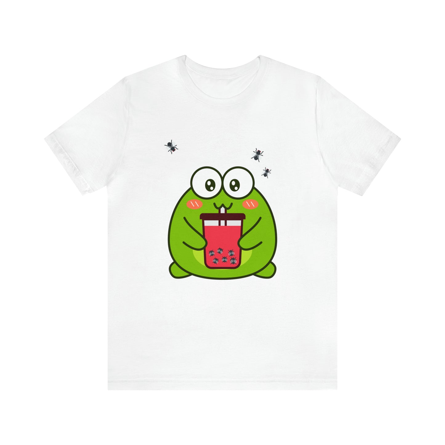 Frog loves boba tea Unisex Jersey Short Sleeve Tee