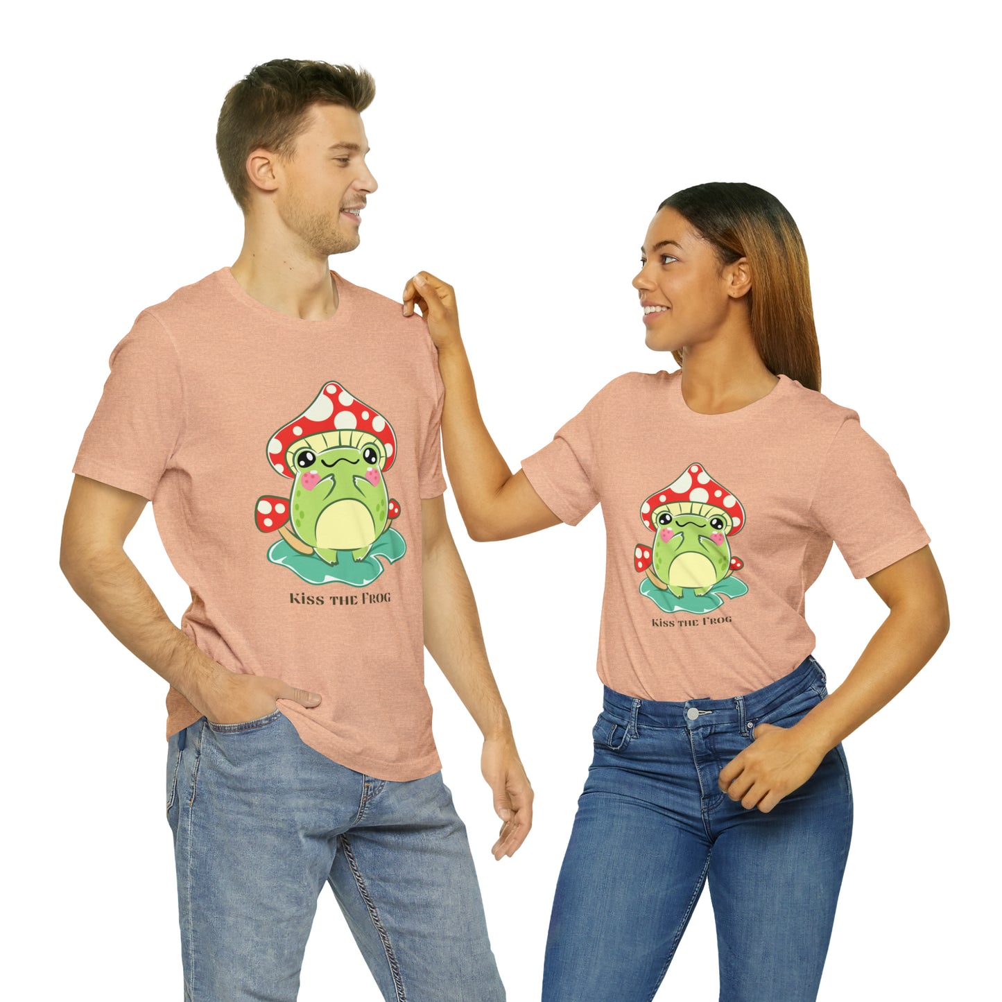 Kiss the frog kawaii cute Unisex Jersey Short Sleeve Tee