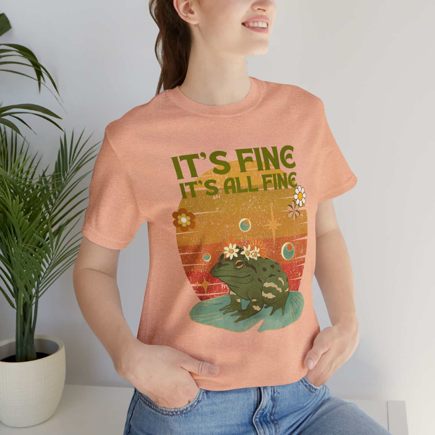 It's fine, it's all fine Cottage Frog Unisex Jersey Short Sleeve Tee