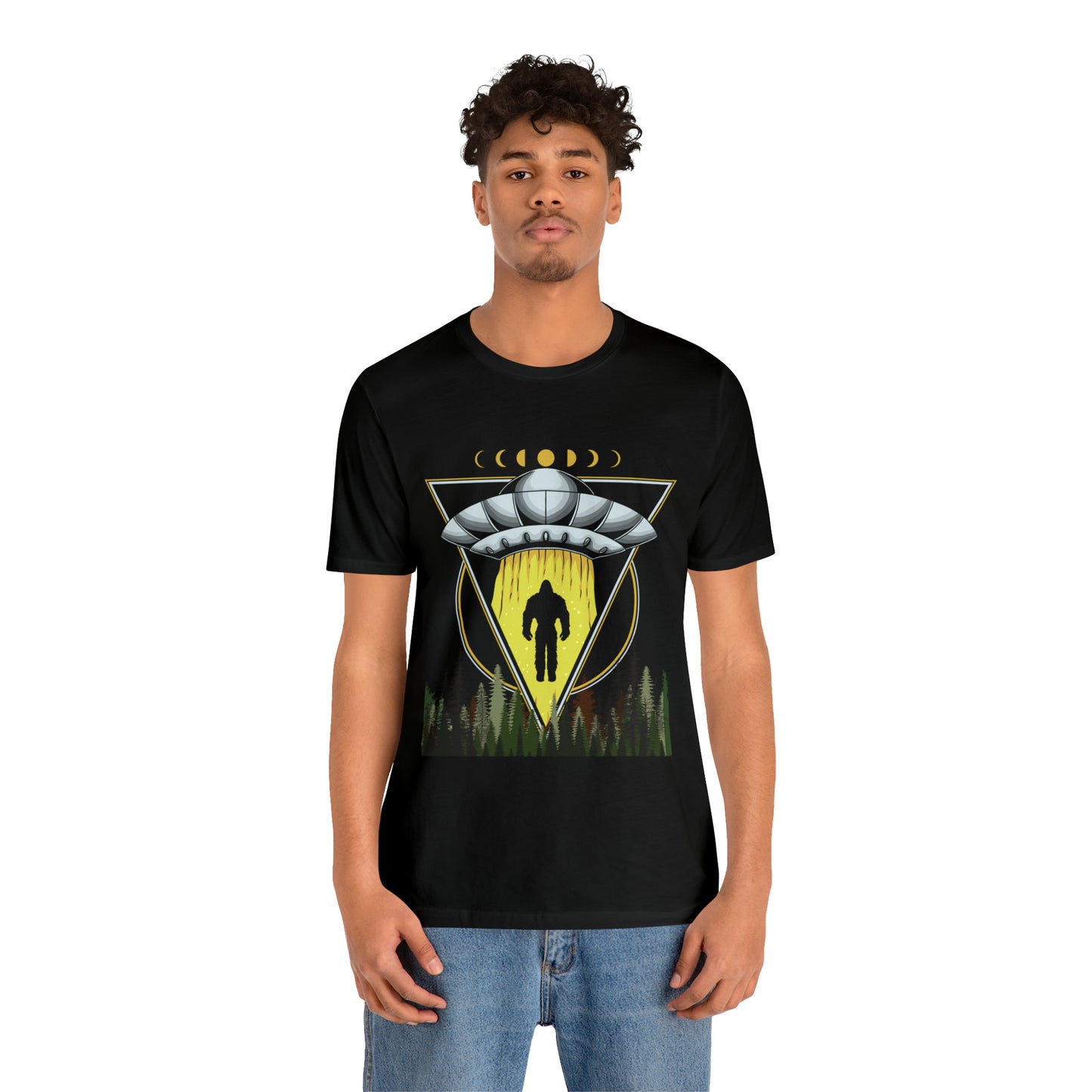 Bigfoot UFO Abduction Unisex Jersey Short Sleeve Tee