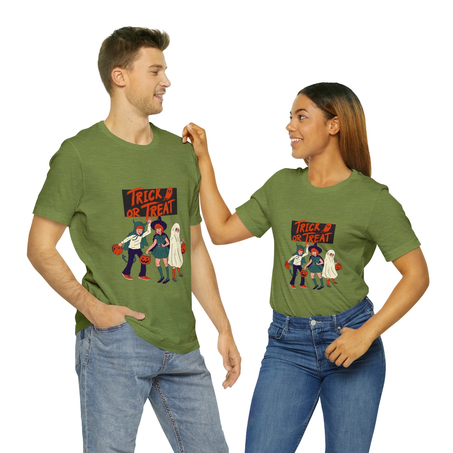 Halloween Trick or Treat Unisex Jersey Short Sleeve Tee