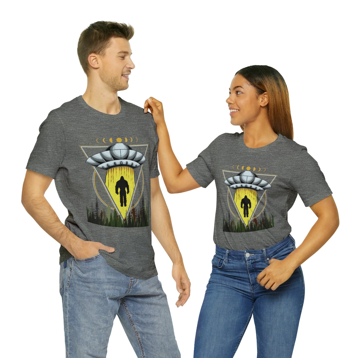 Bigfoot UFO Abduction Unisex Jersey Short Sleeve Tee