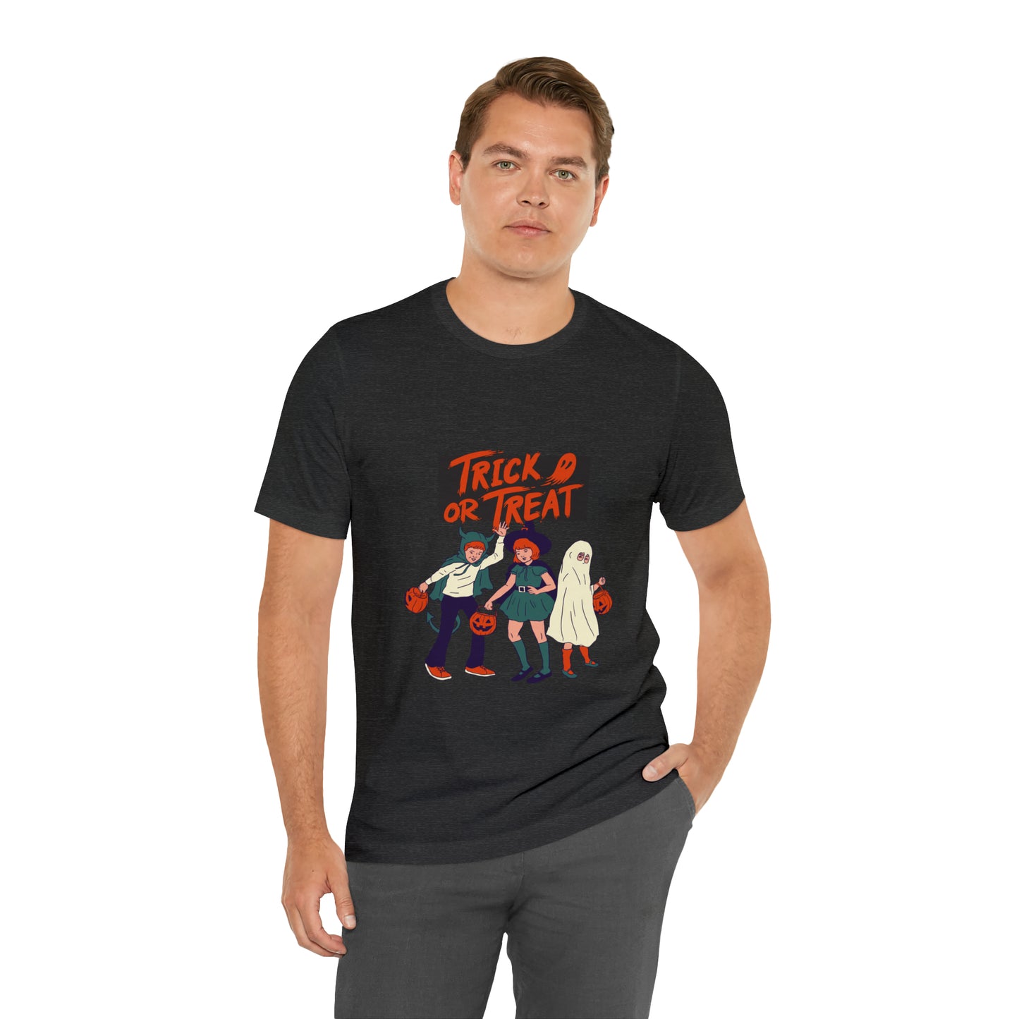 Halloween Trick or Treat Unisex Jersey Short Sleeve Tee