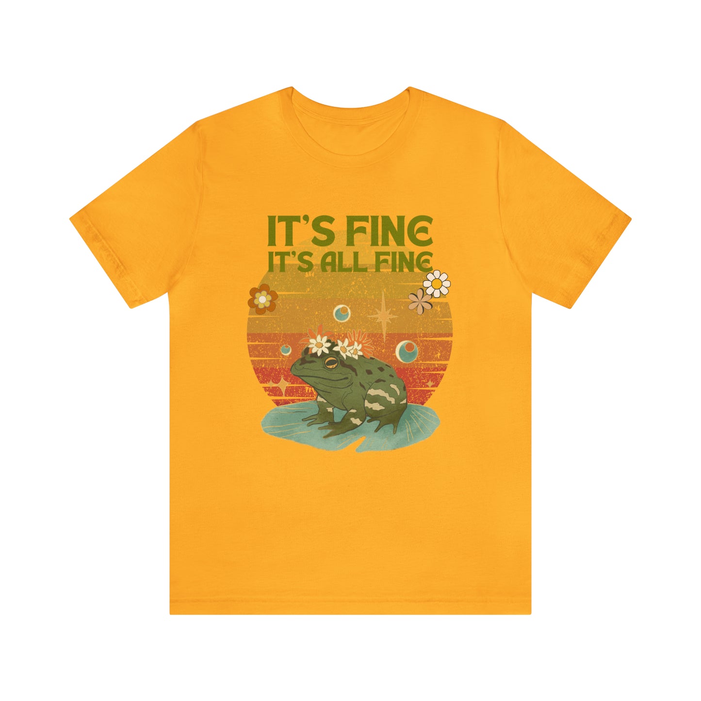 It's fine, it's all fine Cottage Frog Unisex Jersey Short Sleeve Tee