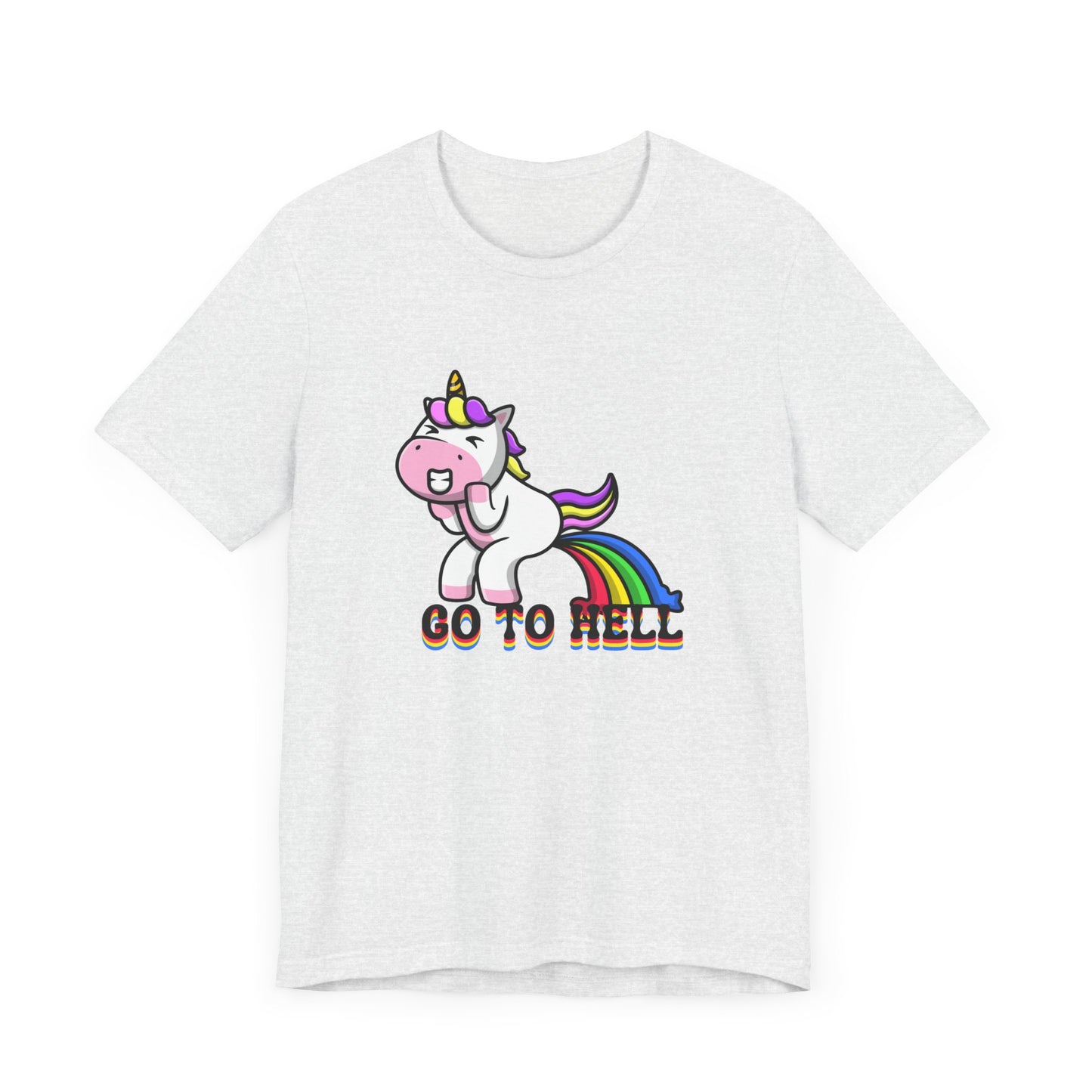 Unicorn Go to Hell funny Unisex Jersey Short Sleeve Tee